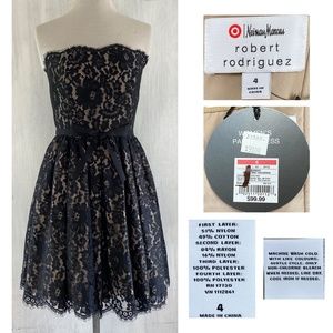 SOLD $$$  ROBERT RODRIGUEZ / TARGET Black Lace Bustier Dress